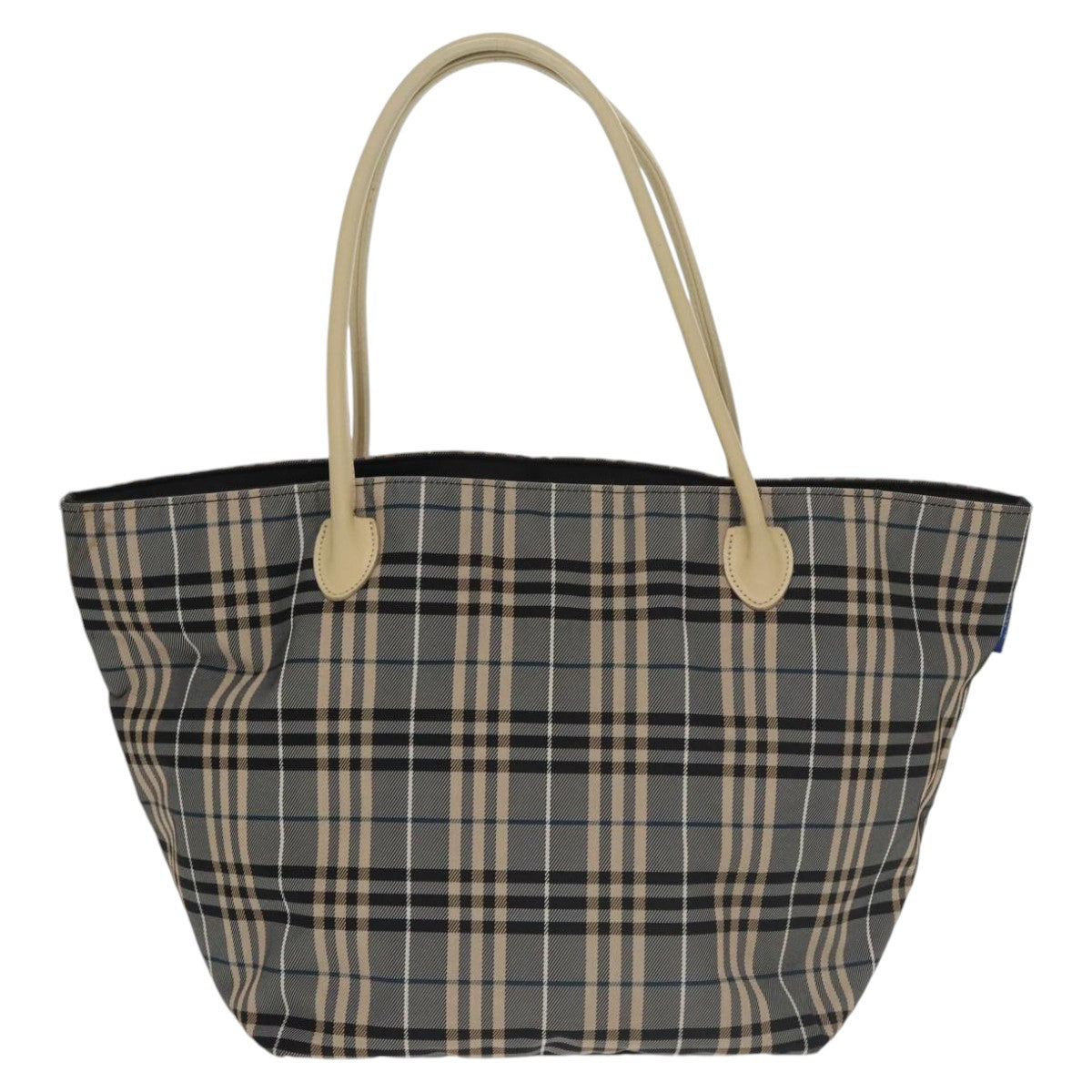 BURBERRY Nova Check Tote Bag Nylon Gray Blue Auth ti2400