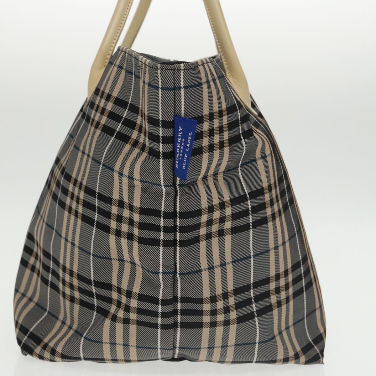 BURBERRY Nova Check Tote Bag Nylon Gray Blue Auth ti2400