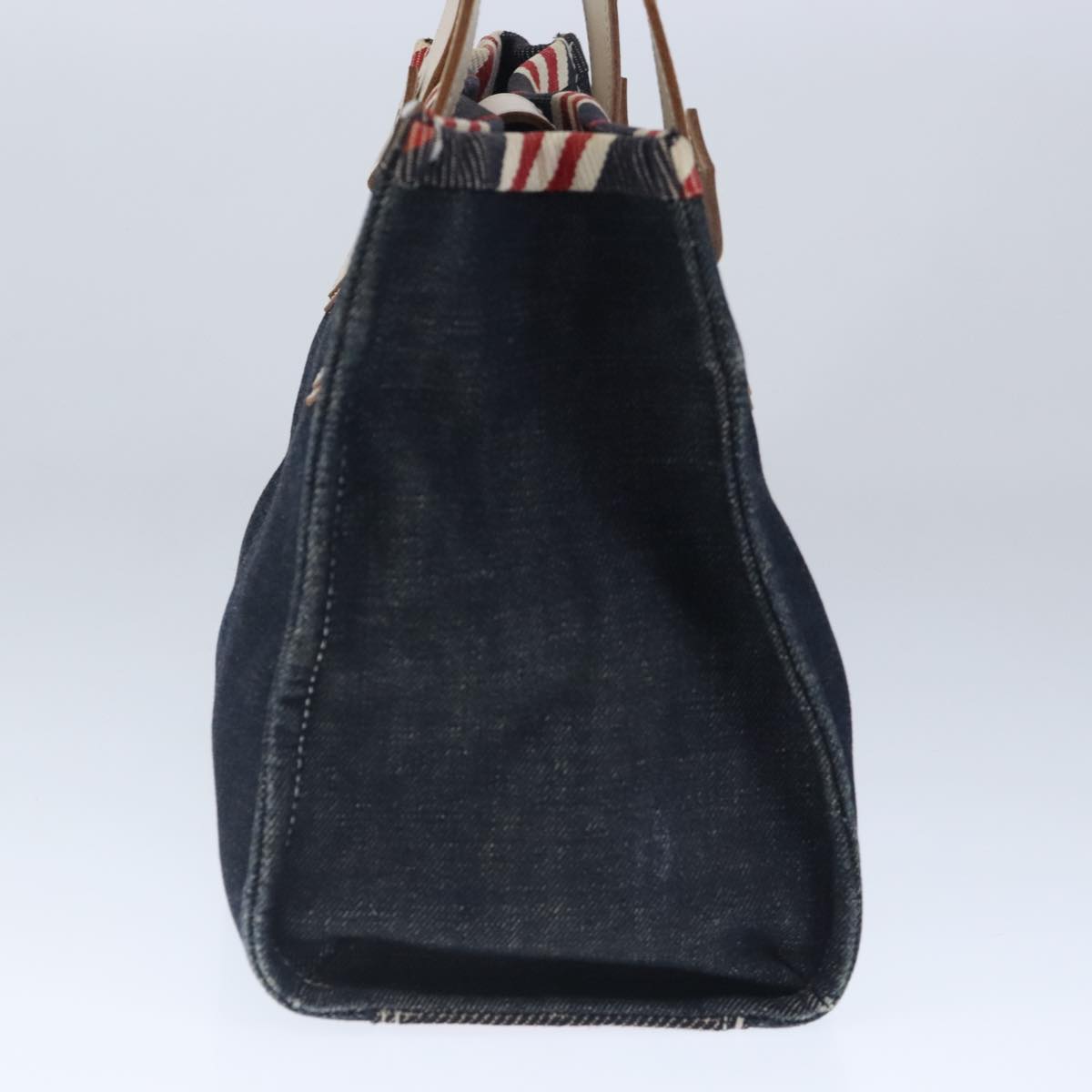 BURBERRY Tote Bag Denim Blue Beige Auth ti2401