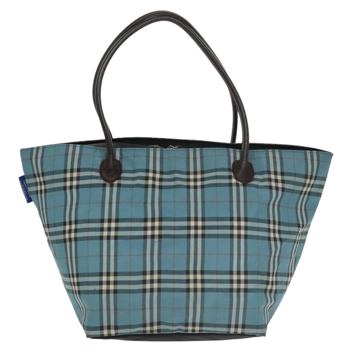 BURBERRY Nova Check Tote Bag Nylon Blue Brown Auth ti2402 - 0