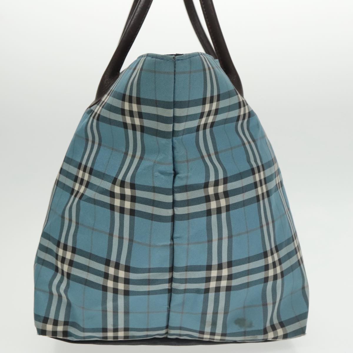 BURBERRY Nova Check Tote Bag Nylon Blue Brown Auth ti2402