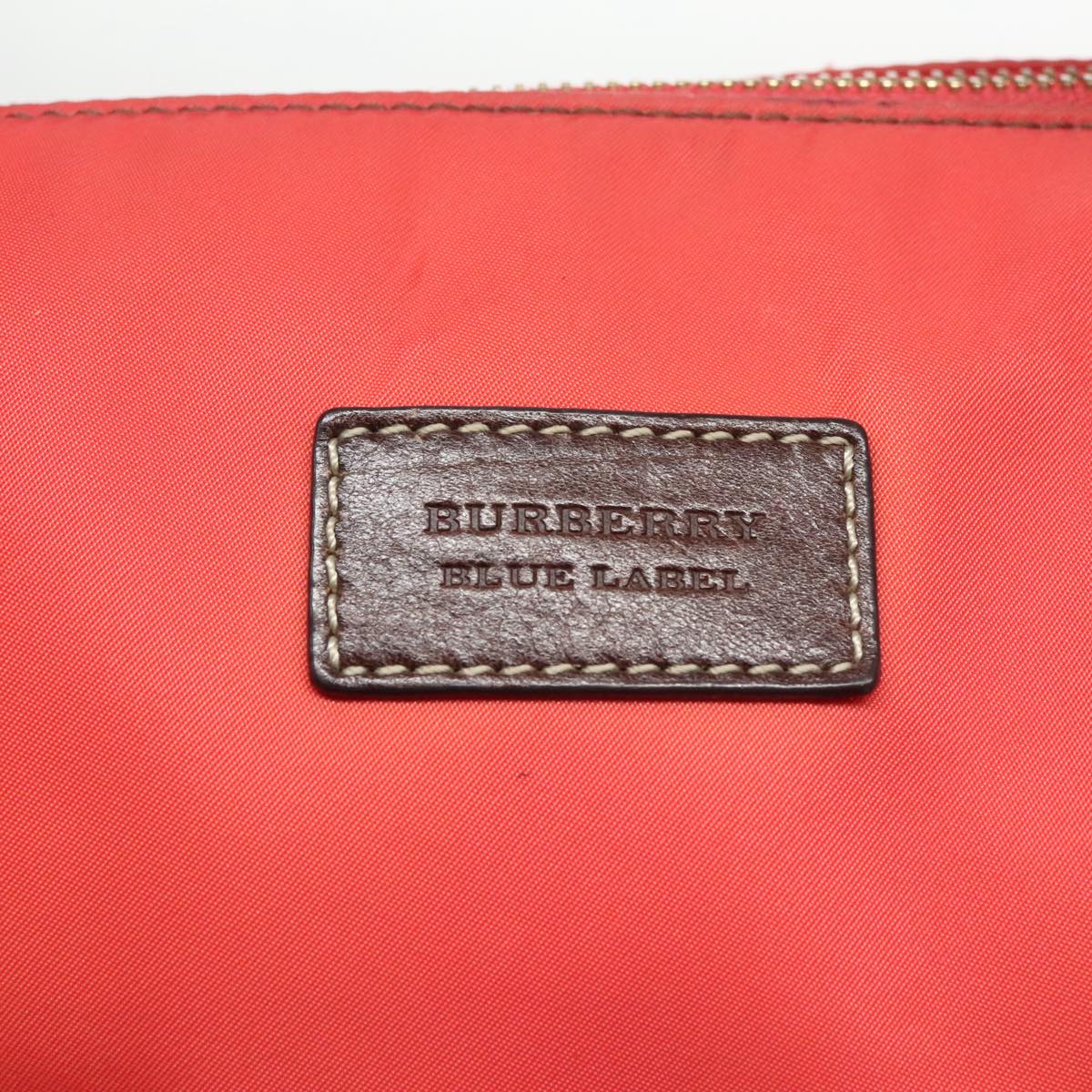 BURBERRY Tote Bag Nylon Red Auth ti2404