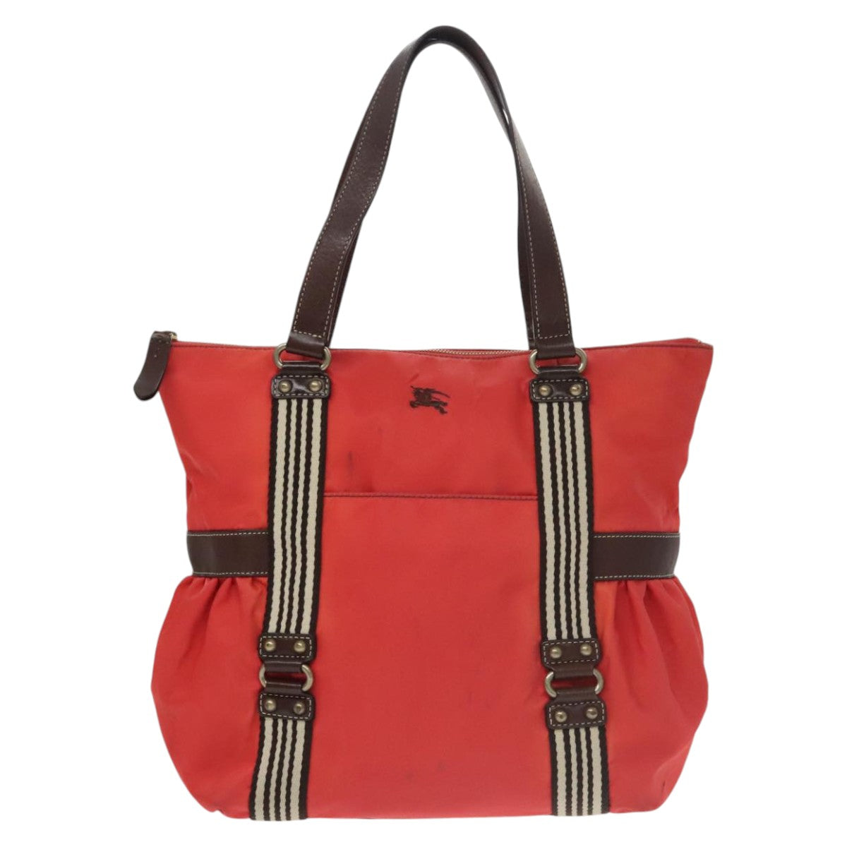 BURBERRY Tote Bag Nylon Red Auth ti2404 - 0