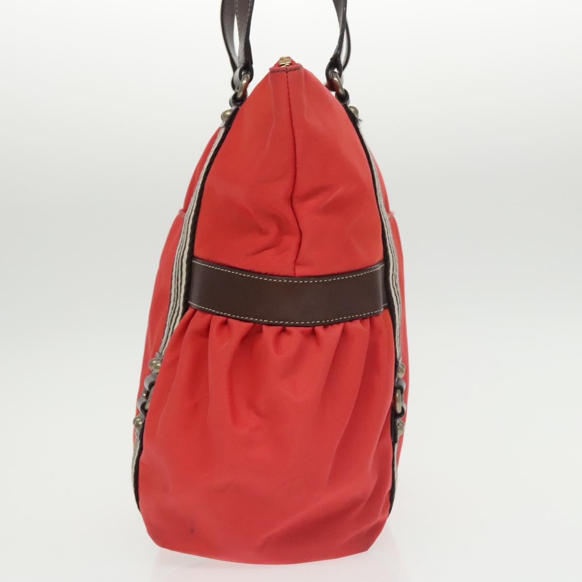 BURBERRY Tote Bag Nylon Red Auth ti2404