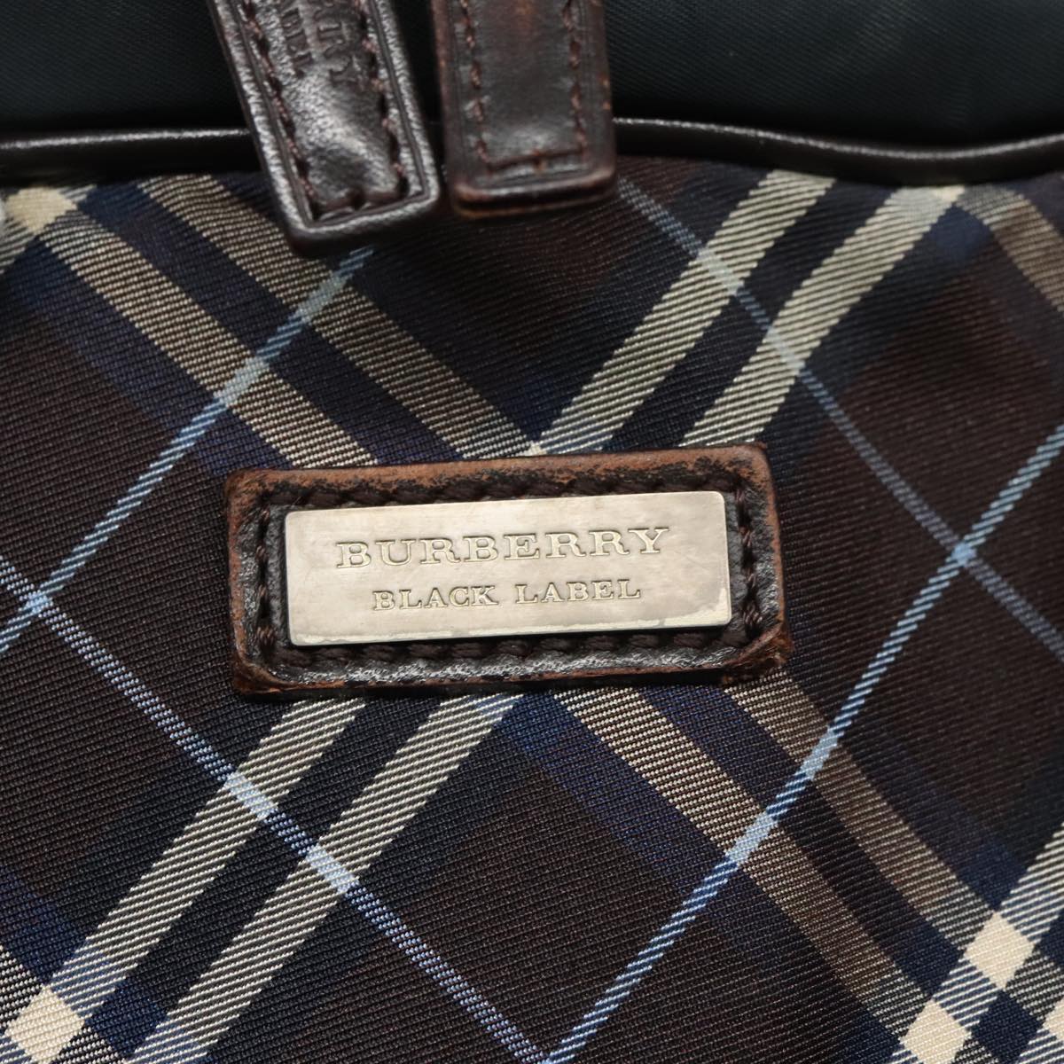 BURBERRY Nova Check Business Bag Nylon 2way Navy Brown Auth ti2405