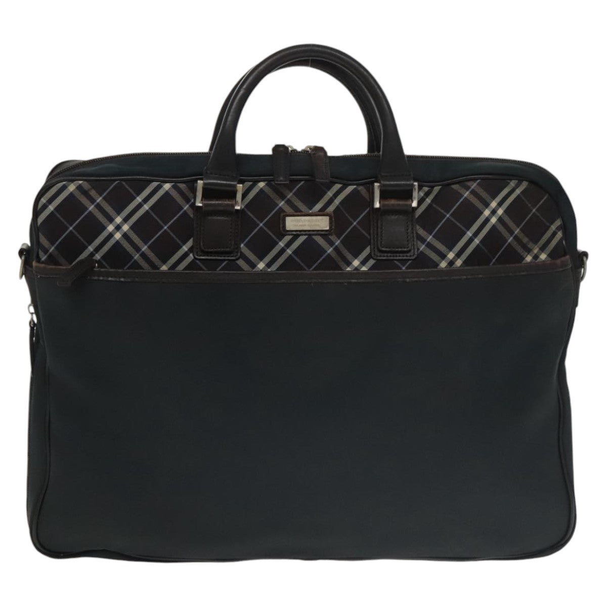 BURBERRY Nova Check Business Bag Nylon 2way Navy Brown Auth ti2405 - 0