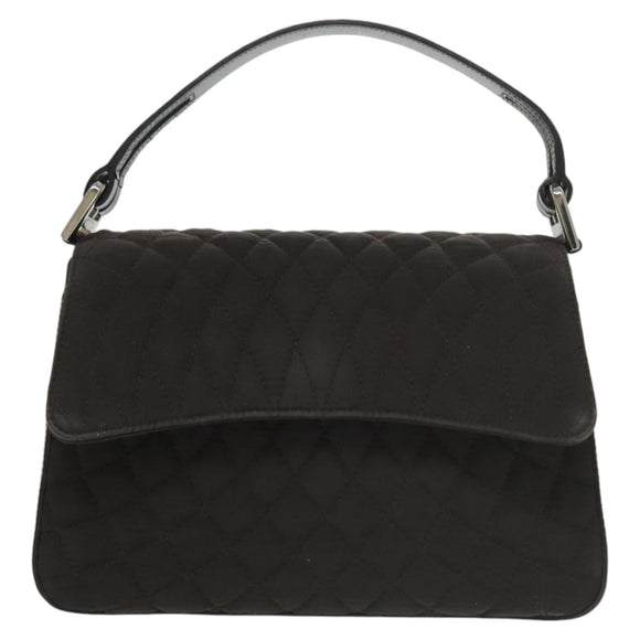 BALLY Hand Bag Nylon Brown Auth ti2408