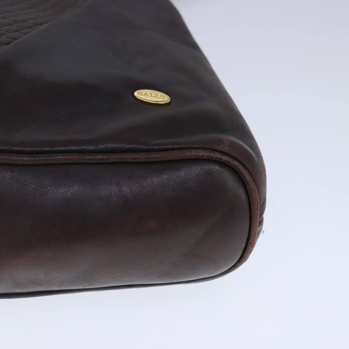 BALLY Shoulder Bag Leather Brown Auth ti2409