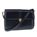 BALLY Shoulder Bag Leather Navy Auth ti2411-1