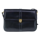 BALLY Shoulder Bag Leather Navy Auth ti2411-13