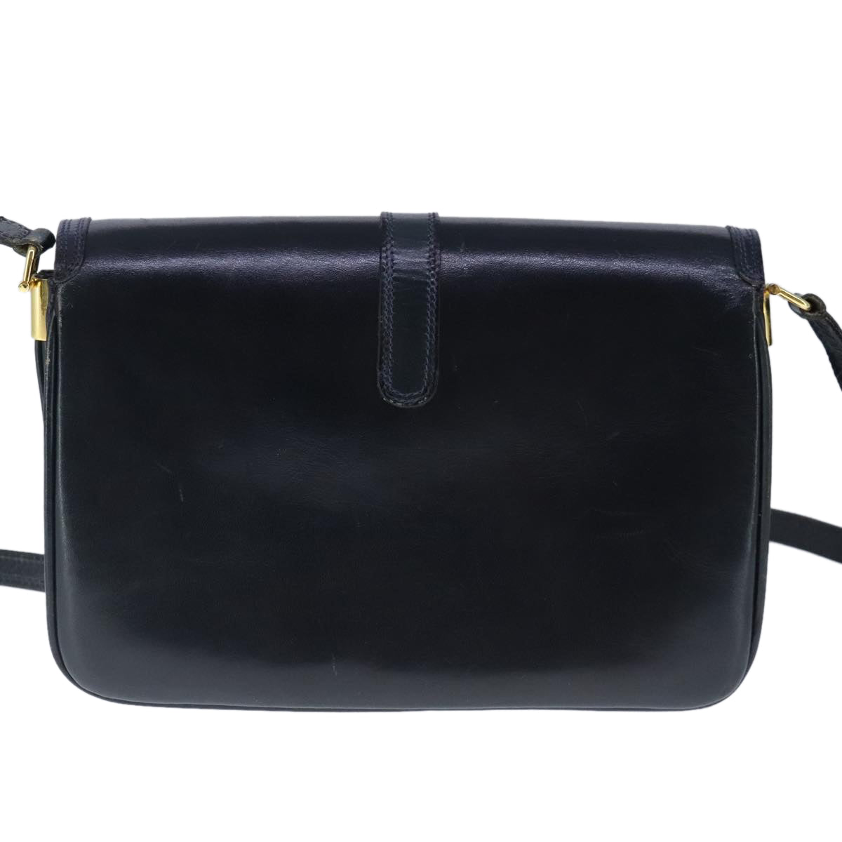 BALLY Shoulder Bag Leather Navy Auth ti2411