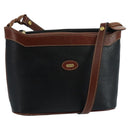 BALLY Shoulder Bag Leather Black Gold Auth ti2413-1