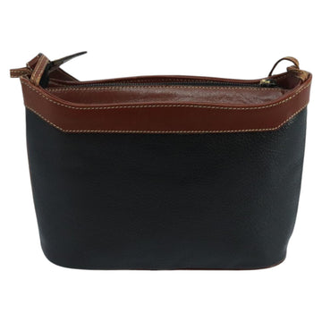 BALLY Shoulder Bag Leather Black Gold Auth ti2413 - 0