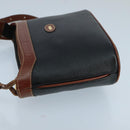 BALLY Shoulder Bag Leather Black Gold Auth ti2413-4