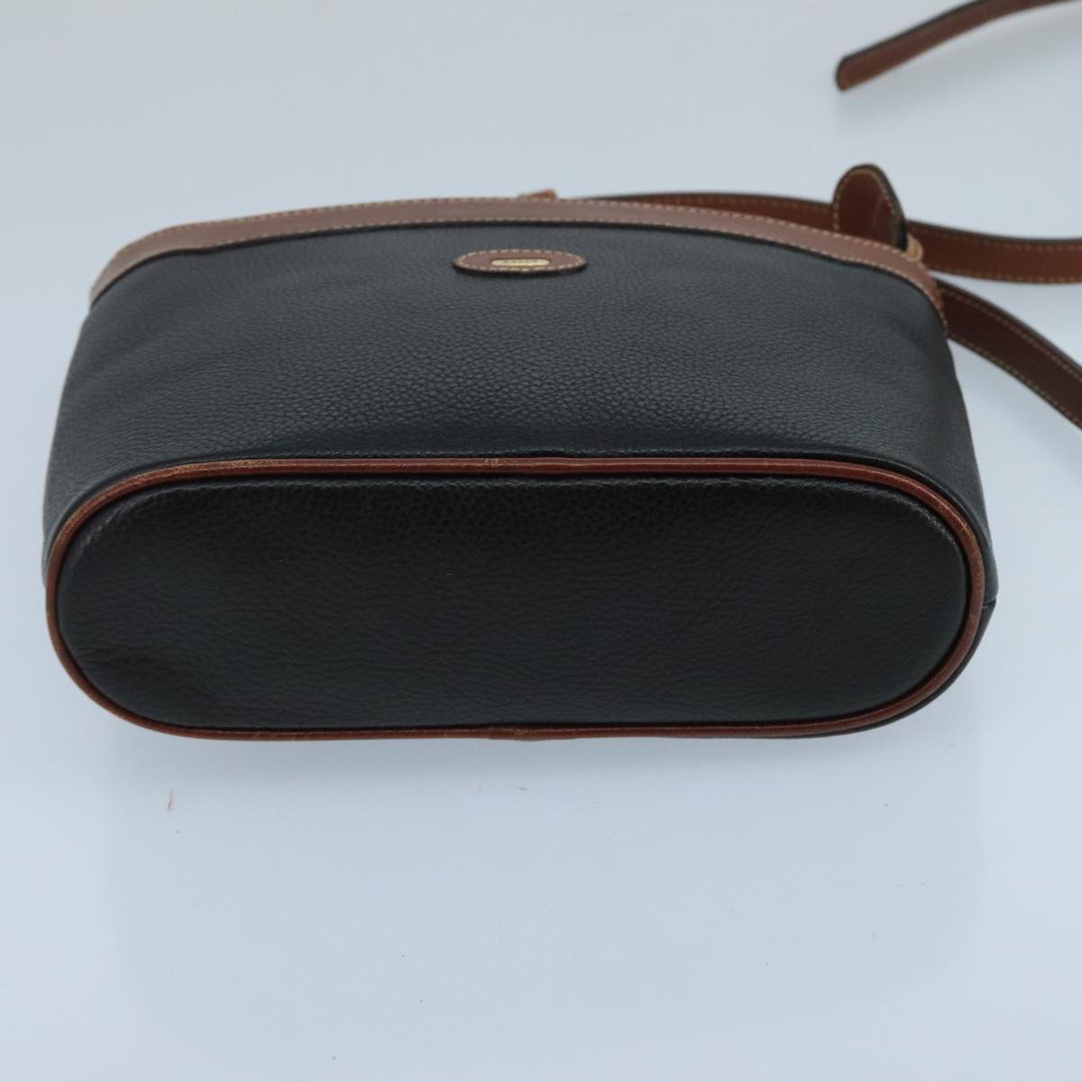 BALLY Shoulder Bag Leather Black Gold Auth ti2413