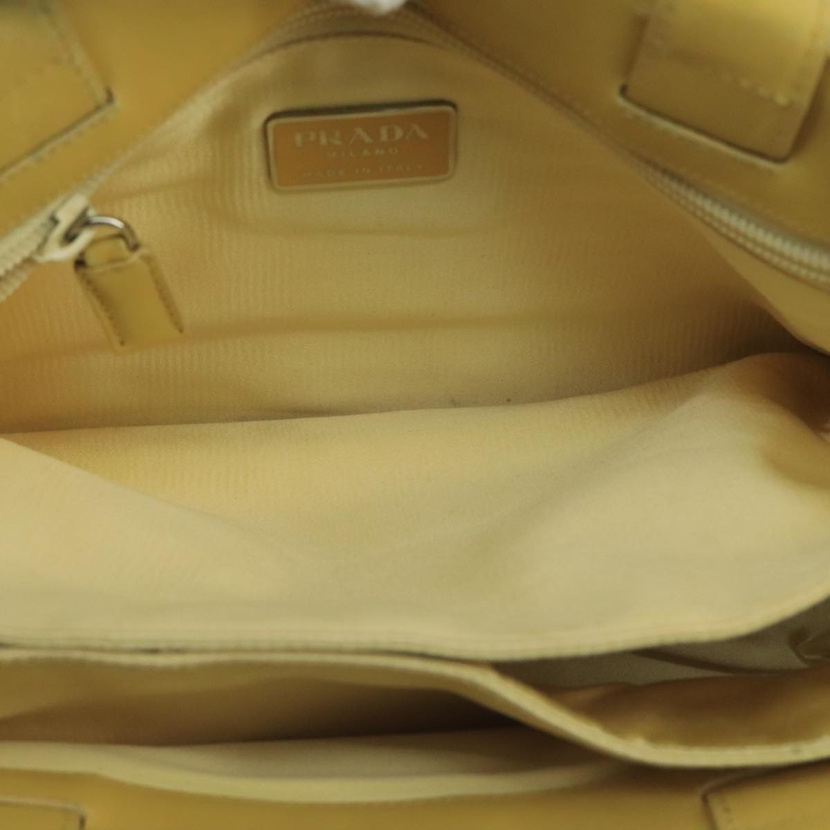 PRADA Tote Bag Canvas Beige Yellow Auth ti2417