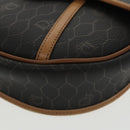 Christian Dior Honeycomb Canvas Shoulder Bag PVC Leather Black Auth ti2422-15