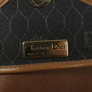 Christian Dior Honeycomb Canvas Shoulder Bag PVC Leather Black Auth ti2422-18