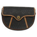 Christian Dior Honeycomb Canvas Shoulder Bag PVC Leather Black Auth ti2422-13