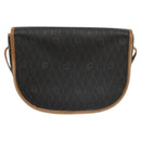 Christian Dior Honeycomb Canvas Shoulder Bag PVC Leather Black Auth ti2422-2