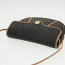 Christian Dior Honeycomb Canvas Shoulder Bag PVC Leather Black Auth ti2422-6