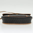 Christian Dior Honeycomb Canvas Shoulder Bag PVC Leather Black Auth ti2422-5