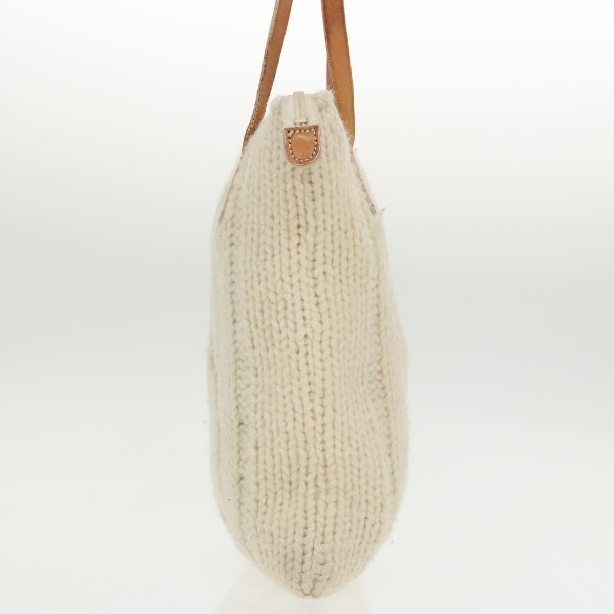 Burberrys Tote Bag Wool White Auth ti2424