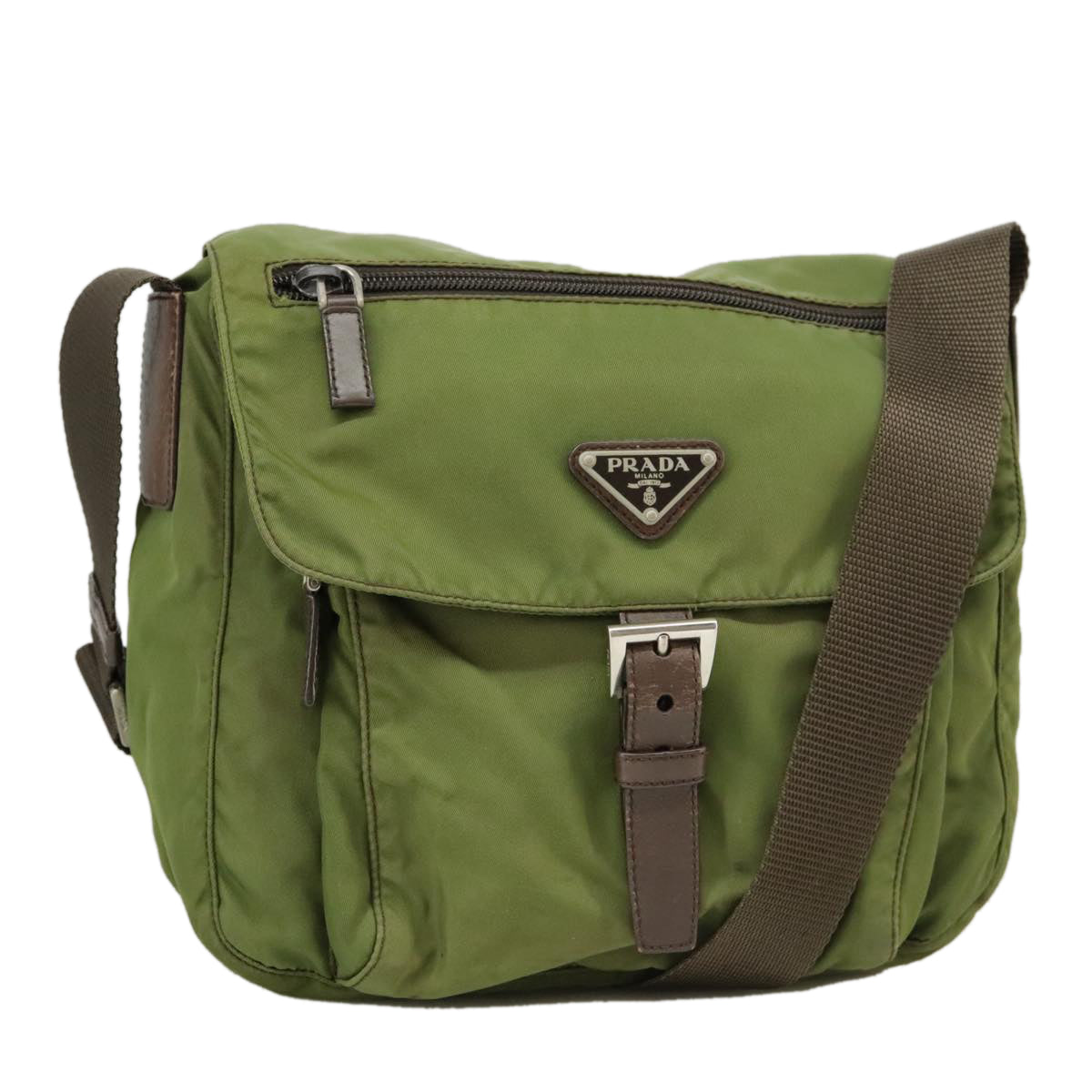 PRADA Shoulder Bag Nylon Green Auth ti2437