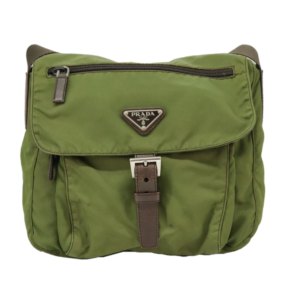 PRADA Shoulder Bag Nylon Green Auth ti2437