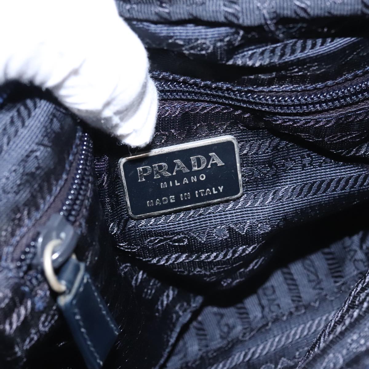 PRADA Shoulder Bag Nylon Navy Auth ti2438