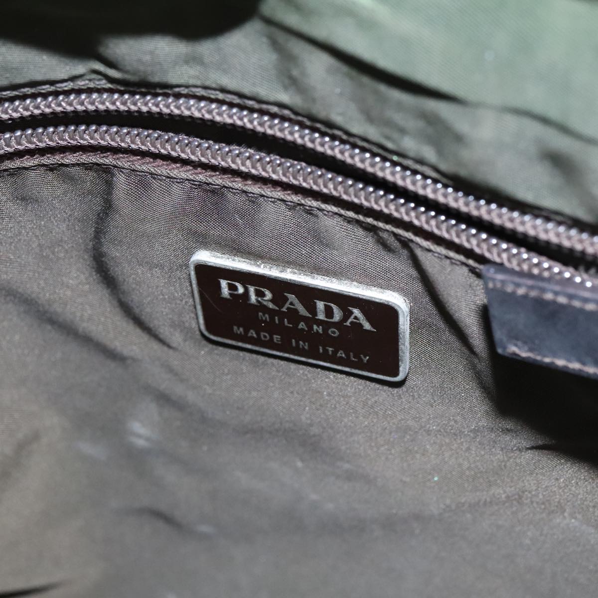 PRADA Shoulder Bag Nylon Khaki Auth ti2439