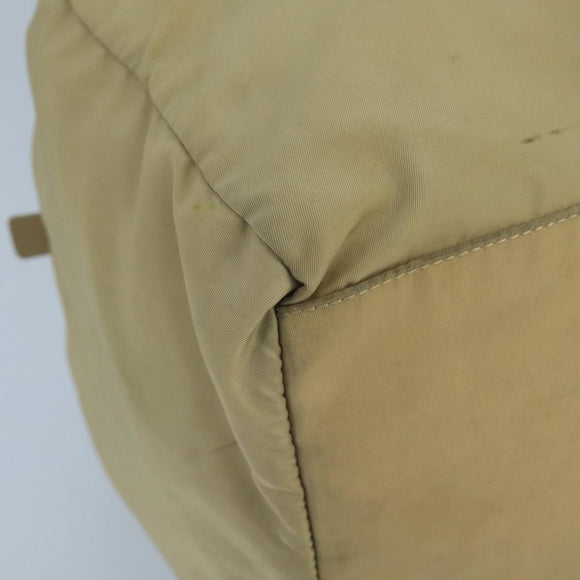 PRADA Hand Bag Nylon Beige Auth ti2440