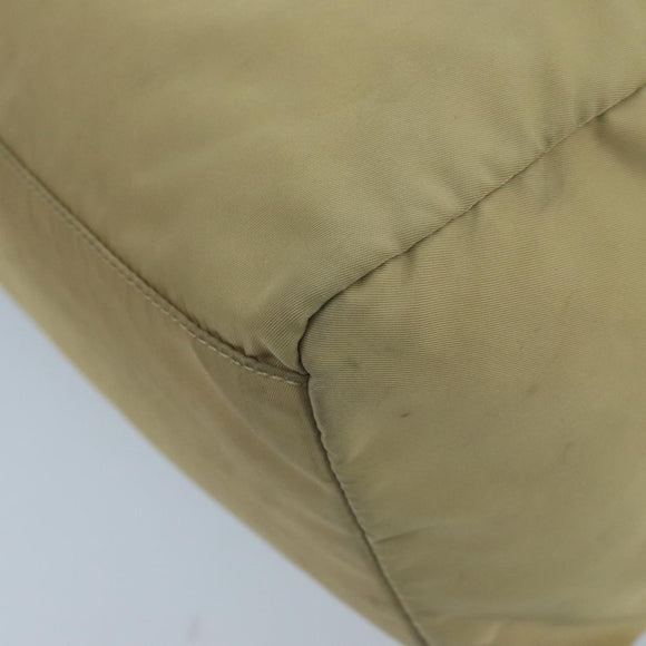 PRADA Hand Bag Nylon Beige Auth ti2440