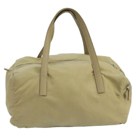 PRADA Hand Bag Nylon Beige Auth ti2440 - 0