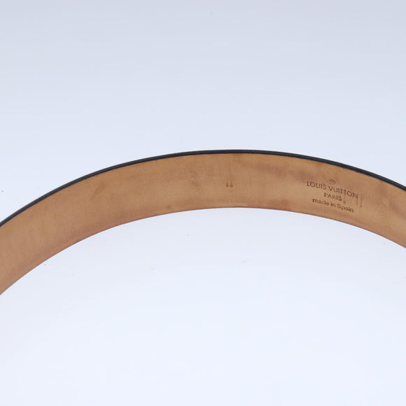 LOUIS VUITTON Ceinture Care Belt Leather Black LV Auth ti2451