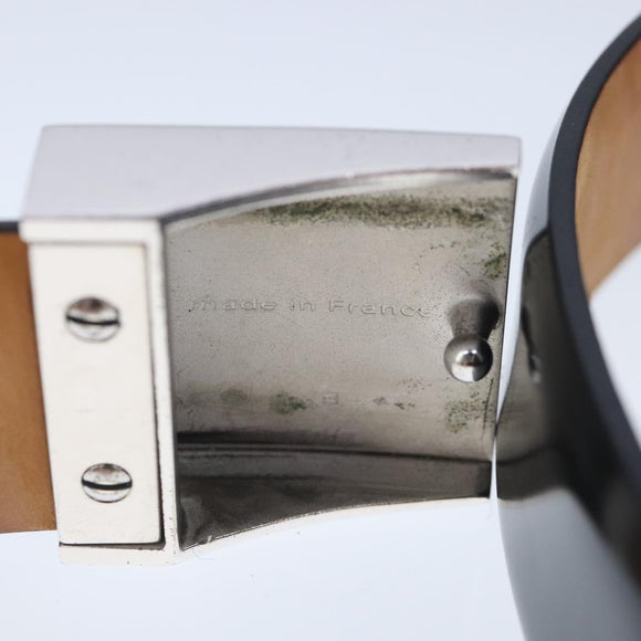 LOUIS VUITTON Ceinture Care Belt Leather Black LV Auth ti2451