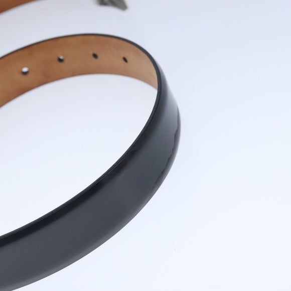 LOUIS VUITTON Ceinture Care Belt Leather Black LV Auth ti2451