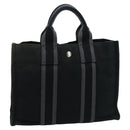HERMES Fourre Tout PM Tote Bag Canvas Black Gray Auth ti2453-1