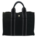 HERMES Fourre Tout PM Tote Bag Canvas Black Gray Auth ti2453-13