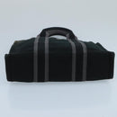 HERMES Fourre Tout PM Tote Bag Canvas Black Gray Auth ti2453-5