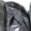 GUCCI Hand Bag Enamel Black Auth ti2465-21