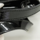 GUCCI Hand Bag Enamel Black Auth ti2465-8