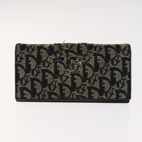 Christian Dior Trotter Canvas Wallet Enamel 3 Set Beige Navy Bordeaux Auth ti2471