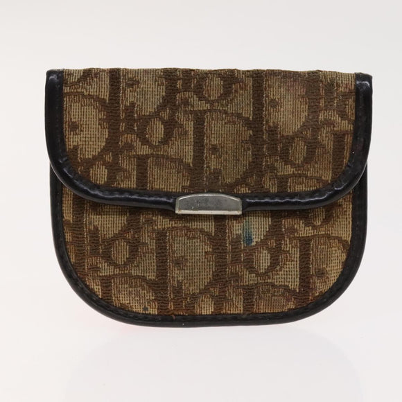 Christian Dior Trotter Canvas Wallet Enamel 3 Set Beige Navy Bordeaux Auth ti2471