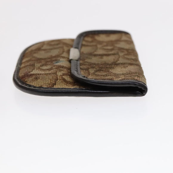 Christian Dior Trotter Canvas Wallet Enamel 3 Set Beige Navy Bordeaux Auth ti2471