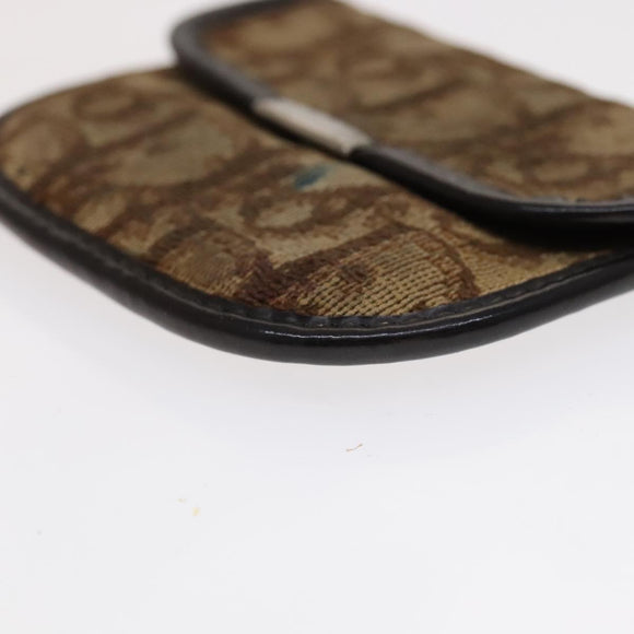 Christian Dior Trotter Canvas Wallet Enamel 3 Set Beige Navy Bordeaux Auth ti2471