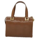 Salvatore Ferragamo Boston Bag Leather Beige Gold Auth ti2472-2