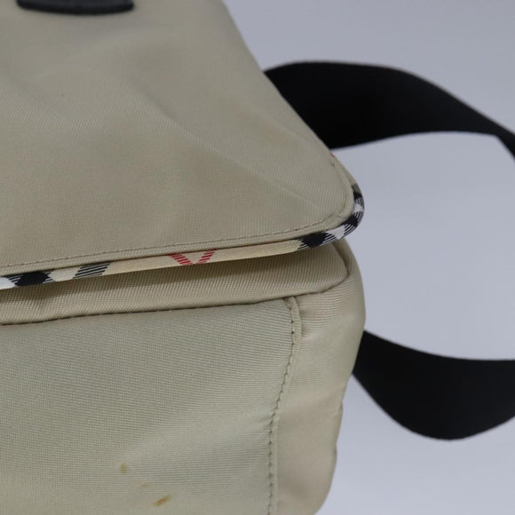 BURBERRY Nova Check Blue Label Shoulder Bag Nylon Beige Auth ti2477