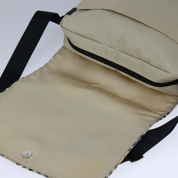 BURBERRY Nova Check Blue Label Shoulder Bag Nylon Beige Auth ti2477