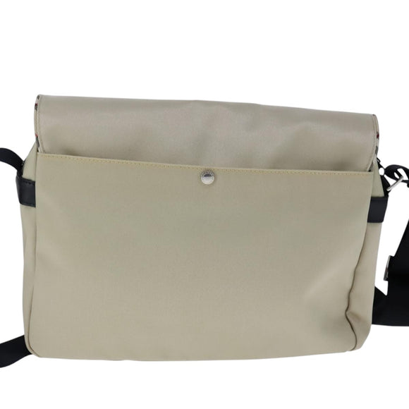 BURBERRY Nova Check Blue Label Shoulder Bag Nylon Beige Auth ti2477